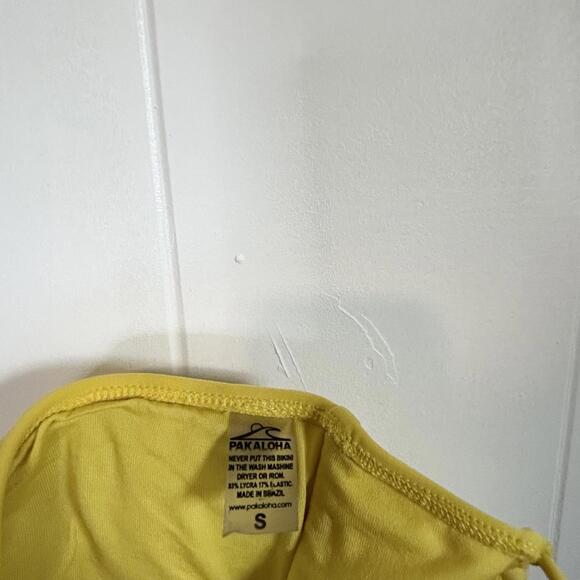 Pakaloha Yellow Strapless Bandeau Bikini Top Strappy Bikini Top Women's Small - Picture 3 of 3